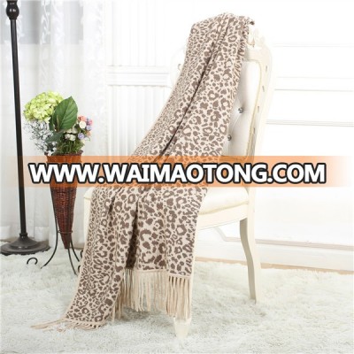 100% Pure Cashmere Jacquard Knitting Tassels Blankets