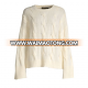 Cute cable-knit wool and cashmere sweater for female