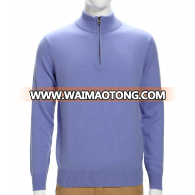 Men's 100% Pure Cashmere Pullover With Half-zipper