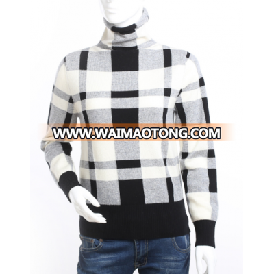 100% cashmere sweater roll collar pullover