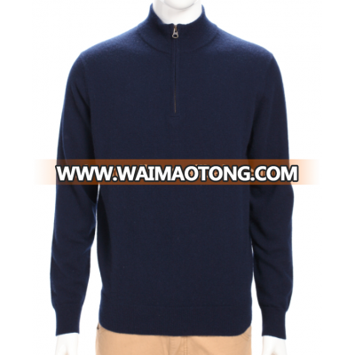 men's cashmere sweater pullover with half zipper